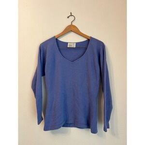 Valerie Louthan Cashmere Sweater Womens Long Sleeve‎ V Neck Periwinkle